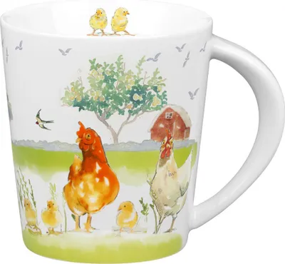 Produktbild von Könitz Becher Farm Animals - Chicken, Tasse, Kaffeetasse, Porzellan, Bunt, 380 ml, 1111342695