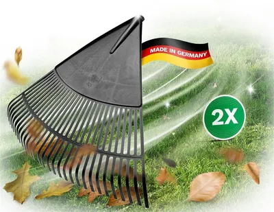 Obrázek produktu pro Novatool 2x hlava na listí, hrábě na listí s 30 plastovými hroty, pracovní šířka hrábí 75 cm, hrábě na listí, zahradní hrábě, hrábě na trávu, hrábě, zahradní hrábě, zahradní nářadí bez násady, černé