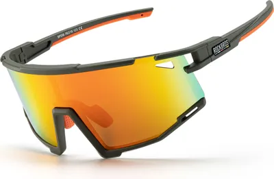 Image de ROCKBROS Lunettes de vélo Road-to-Sky Lunettes polarisées, pour les sports d'extérieur. Noir orange