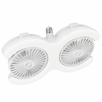 Produktbild von Ventilator Deckenleuchte E27 LED 60W, doppelte Flügel, 3 Stufen, stufenlos dimmbar 3000–6500K, Fernbedienung, leise