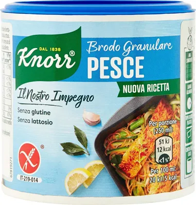 Produktbild von 6x Knorr Brodo Granulare Nuova Ricetta Pesce Granulierte Brühe Fisch 150 Gr