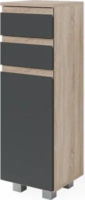 Image de Meuble salle de bain Vicco J-Shape Anthracite 30x95cm, Model 40121