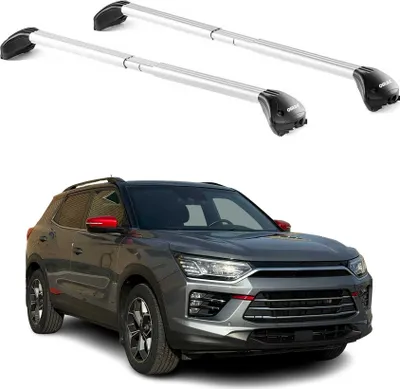 Image de Barres de toit pour Ssangyong Korando 2019-2025 5P Gris Argenté 2 pièces ABE
