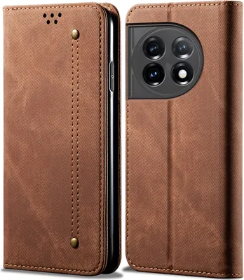 Obrázek produktu pro OnePlus 11 Pouzdro, Kožené Peněženkové Pouzdro s Magnetickým Uzavíráním a Stojánkem pro OnePlus 11 Hnědý