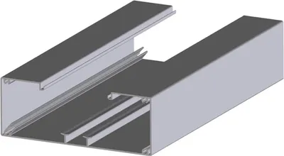 Produktbild von GGK BRA3, Alu Brüstungskanal Unterteil, H=62, B=170mm, natureloxiert, Stange mit 2m, 1 Stk.