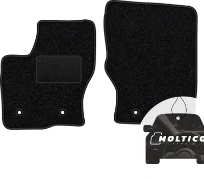 Produktbild von moto-MOLTICO Vorne Fußmatten Auto Velours Autoteppiche Schwarz Automatten Set 2-teilig passend für Land Rover Discovery V ab 2016