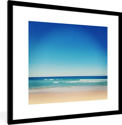 Produktbild von MuchoWow® MuchoWow® Gerahmtes Poster Strand - Meer - Blau 40x40 cm - Poster mit zchwarzem Bilderrahmen - Poster - Plakat im Rahmen