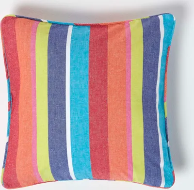 Produktbild von HOMESCAPES Bunt gestreifter Kissenbezug, 45 x 45 cm