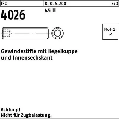 Produktbild von Reyher  Gewindestifte ISO 4026 45 H M 4 x 4 040262000040004 (1000 Stück)