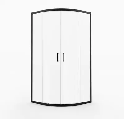 Obrázek produktu pro Sprchový kout 90x90 Marwell skleněná sprcha Tovární kulatý sprchový kout, černý, 90 x 90 x 200 cm - Sprchový kout s matným černým hliníkovým rámem - Sprchový kout s posuvnými dveřmi
