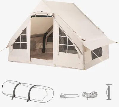 Produktbild von Aufblasbares Zelt,Campingzelt,Outdoor-Familienzelt,wasserdicht,geeignet für 5–8 Personen,400x300x200 cm,geeignet zum Wandern,Reisen und Caming,Größe L