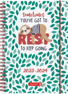 Produktbild von BRUNNEN 1072155034 Wochenkalender Schülerkalender 2023/2024 "Sloth" 2 Seiten = 1 Woche Blattgröße 14,8 x 21 cm A5 PP-Einband