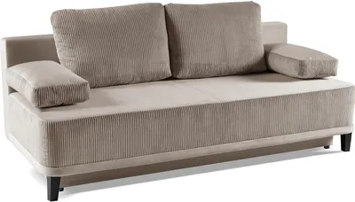 Obrázek produktu pro Manšestrová pohovka Pohovka s funkcí spaní a lůžkem Cord ROSSO Brown Světle hnědá