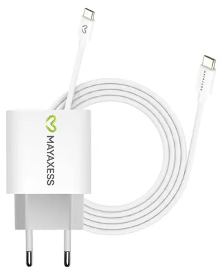 Image de Mayaxess, chargeur 20 W pour Galaxy S23 Ultra + câble USB-C de 1 m, blanc