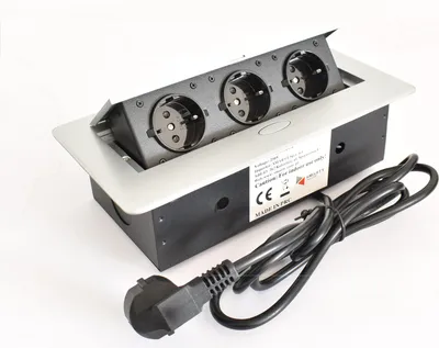 Produktbild von Einbausteckdose Küche Tischsteckdose versenkbar Fach [3x250V] MB2 Silber