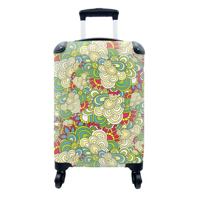 Produktbild von MuchoWow® Koffer Handgepäck Trolley Rollkoffer Kleine Reisekoffer mit 4 Rollen - Muster - Blumen - Frühling - Cabin Size < 55x40x23 cm & 55x40x20 cm - Fotokoffer - Kabinenkoffer - Boardgepäck - Reise-Box - Reisekoffer - Reisegepäck - Koffer mit Bild - Trolley für Kinder