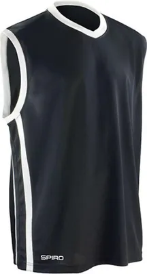 Produktbild von SPIRO S278M | Herren Basketball Quick Dry Top T-Shirt - Farbe: Black/White - Größe: XS