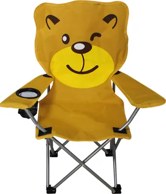 Produktbild von Kinder Anglersessel Orange mit Getränkehalter und Tasche Motiv Löwe