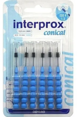 Immagine prodotto di interprox spazzolini interdentali conici blu 1,3 mm, 5 pz. Scovolini interdentali