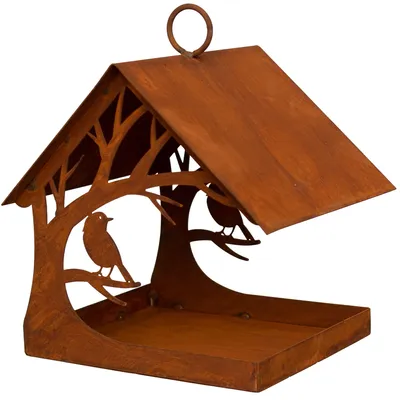 Produktbild von Edelrost Garten Deko Windlicht Vogelhaus Gartendekoration Dekorieren rostige Dekoration Landhaus Vogelfutterhaus Futterstation Vögel
