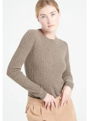 Imagen del producto de Studio Cashmere8, suéter de mujer, cuello redondo, modelo LILLY 16, color taupe, talla M