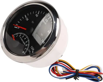 Produktbild von GPS-Tachometer mit Drehzahlmesser, 8000 U/min, 85 mm, 3 3/8 Zoll, Anzeigeleuchte für Marine-ATV-Fahrzeuge, schwarzes Zifferblatt, silberne Lünette