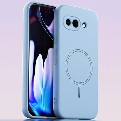 Image de Étui magnétique pour Google Pixel 9A, compatible MagSafe, silicone liquide, antichoc et résistant aux rayures Bleu