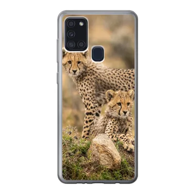 Produktbild von MuchoWow® Handyhülle Schutzhülle Hülle für Samsung Galaxy A21s Leopard - Jungtier - Natur Silikon Softcase Handy Hülle - Hartschale
