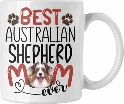 Produktbild von Trendation - Australian Shepherd Mom Besitzerin Tasse Geschenk Lustiger Spruch Geschenkidee Besitzerin Australian Shepherd Mama (Weiß)