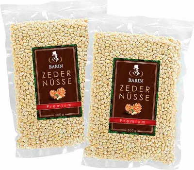 Produktbild von BARIN Doppelpack sibirische Zedernüsse Premium 2 x 500 g, Nuss, gesunder Snack, Zedernkerne, Superfood, Pinienkerne
