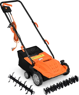 Produktbild von COSTWAY 2in1 Elektro Vertikutierer & Rasenlüfter 1500W, 3 Stufen Arbeitstiefe, 32 cm Arbeitsbreite, 30 L Fangkorb, Messer- & Lüfterwalze für Garten