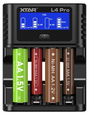 Immagine prodotto di Caricabatterie per batterie AA e AAA - Caricabatterie rapido per batterie NI-MH e Li-Ion