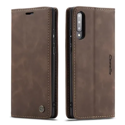 Produktbild von Galaxy A70s Hülle, Retro Kunstledertasche, Kartenfächer, Standfunktion Schutzhülle für Samsung Galaxy A70 / A70S Kaffee