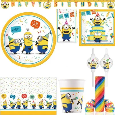 Produktbild von Minions XL Partyset Kindergeburtstag Party Deko