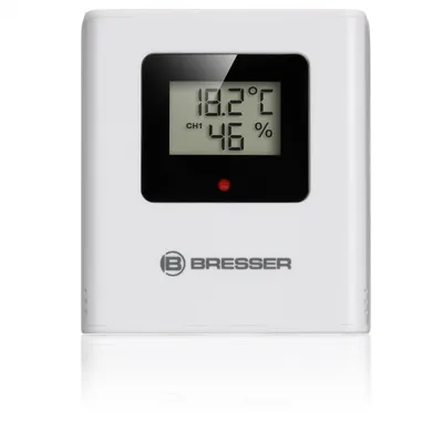 Produktbild von Bresser Thermo-Hygro-Funksensor LCD Anzeige Temperatur Luftfeuchtigkeit Zusatzsensor 80m Reichweite IP44 Wetterstation