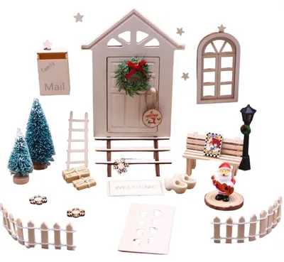 30 Holzzwerge, Türdekoration, Weihnachten, DIY-Set