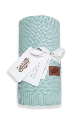 Obrázok produktu pre DETEXPOL Pletená deka do kočíka bavlna bambus mätová  Bavlna, Bambus, 80/100 cm