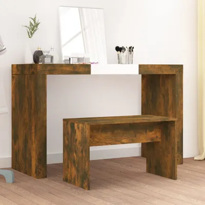 Produktbild von vidaXL Schminkhocker Räuchereiche 70x35x45 cm Holzwerkstoff