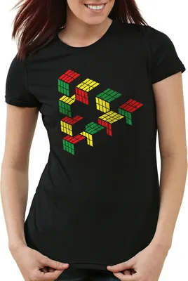 Produktbild von style3 Vintage Würfel Damen T-Shirt, Farbe:Schwarz, Größe:L
