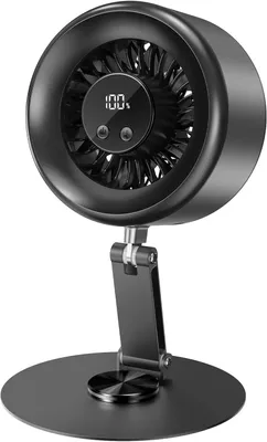 Produktbild von Luftzirkulator Tischventilator, aufladbarer USB Ventilator mit 5 Geschwindigkeitsstufen, leiser Kühlventilator für Schlafzimmer & Büro, LED Display