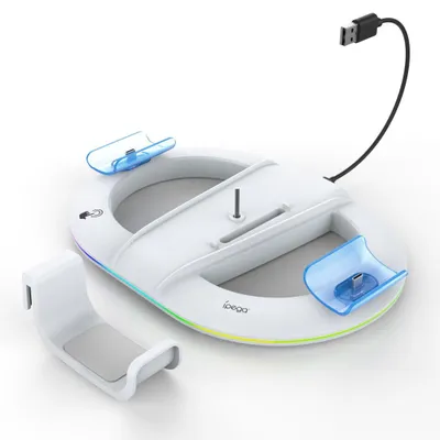 Produktbild von Vertical Stand PS5 Pro Slim Ladestation Controller RGB Weiß