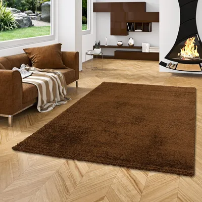 Produktbild von Hochflor Langflor Shaggy Teppich Aloha Braun, Größe:60x110 cm
