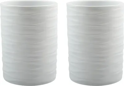 Produktbild von MSV Zahnputzbecher Zahnbürstenhalter Houston 2-er Set 7,3 x 10,3 cm Weiß