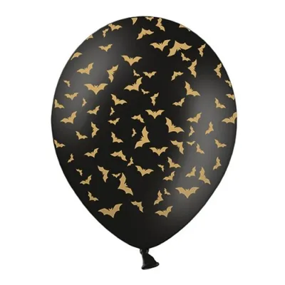 Obrázek produktu pro Latexové balónky černé - netopýři - Halloween - 30 cm - 6 ks