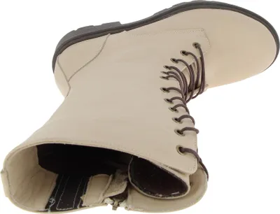 Produktbild von Andrea Conti Damen Stiefelette Combat Boot aus Leder mit Halbschaft 0022823, Größe:41 EU, Farbe:Beige