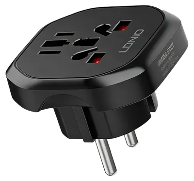 Productafbeelding van Universele reisadapter voor EU-stopcontacten (type F), zwart, 2300 W