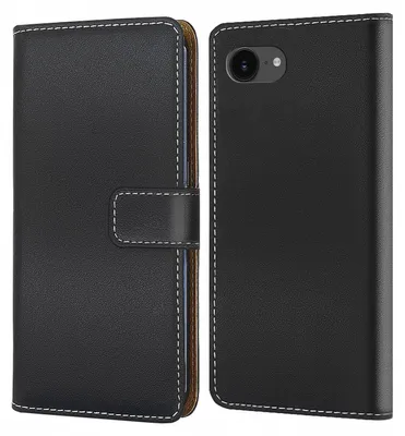 Produktbild von Handy Tasche für Apple iPhone 16e Schutzhülle Bookstyle Etui Klapphülle Wallet Flip Cover Case Schwarz