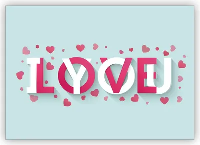 Produktbild von Romantische Typo Liebesskarte, Valentinskarte: I love you