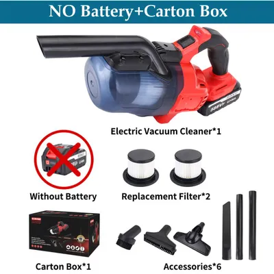 Immagine prodotto di Aspirapolvere elettrico portatile 5-in-1 - 18 V - 1000 W - Potenza di aspirazione: 16000 Pa - Luce LED - Contenitore da 700 ml - Colore: rosso - Senza batteria