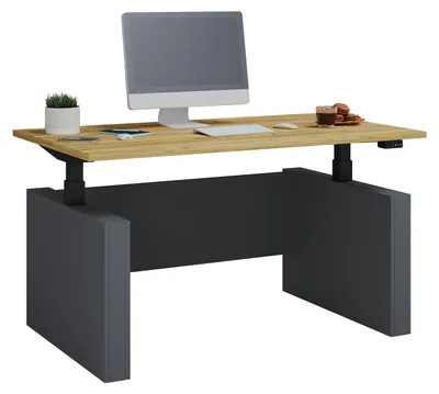 Zdjęcie produktu dla Biurko VCM z regulacją wysokości, płynna regulacja elektryczna w zakresie 71–120 cm, wymiary 140 x 80 cm, biurko Salia